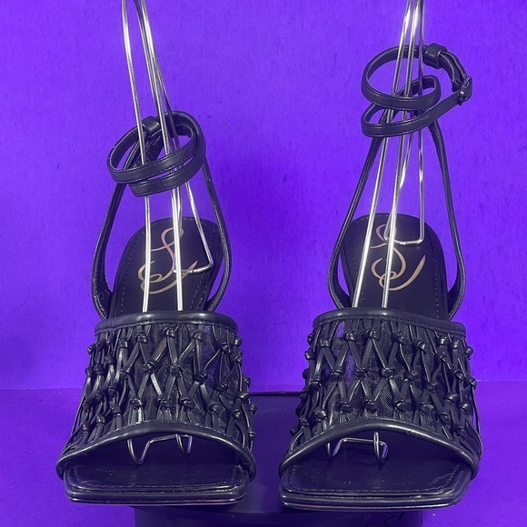 Sam Edelman Woven Black‎ Ankle Strap Candice Sandals Women's Shoe Size 7-NEW - Picture 2 of 7
